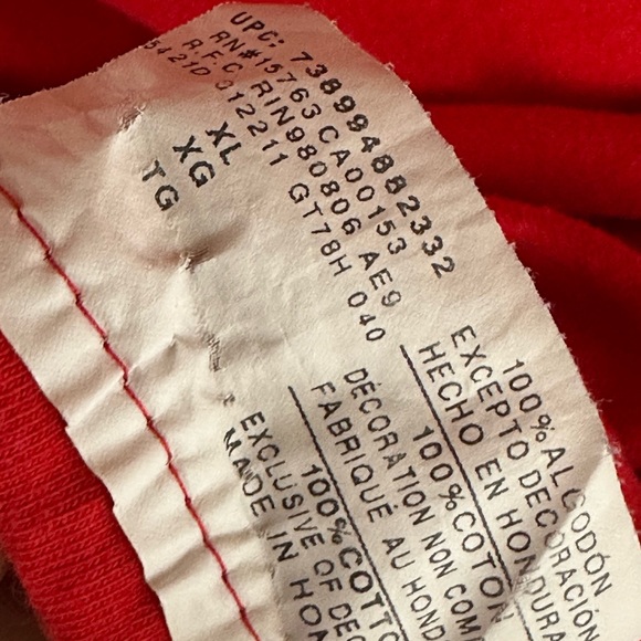 Champion brand long sleeve tee. Red shirt with black logo. Size XL. Stay warm. - Picture 4 of 5